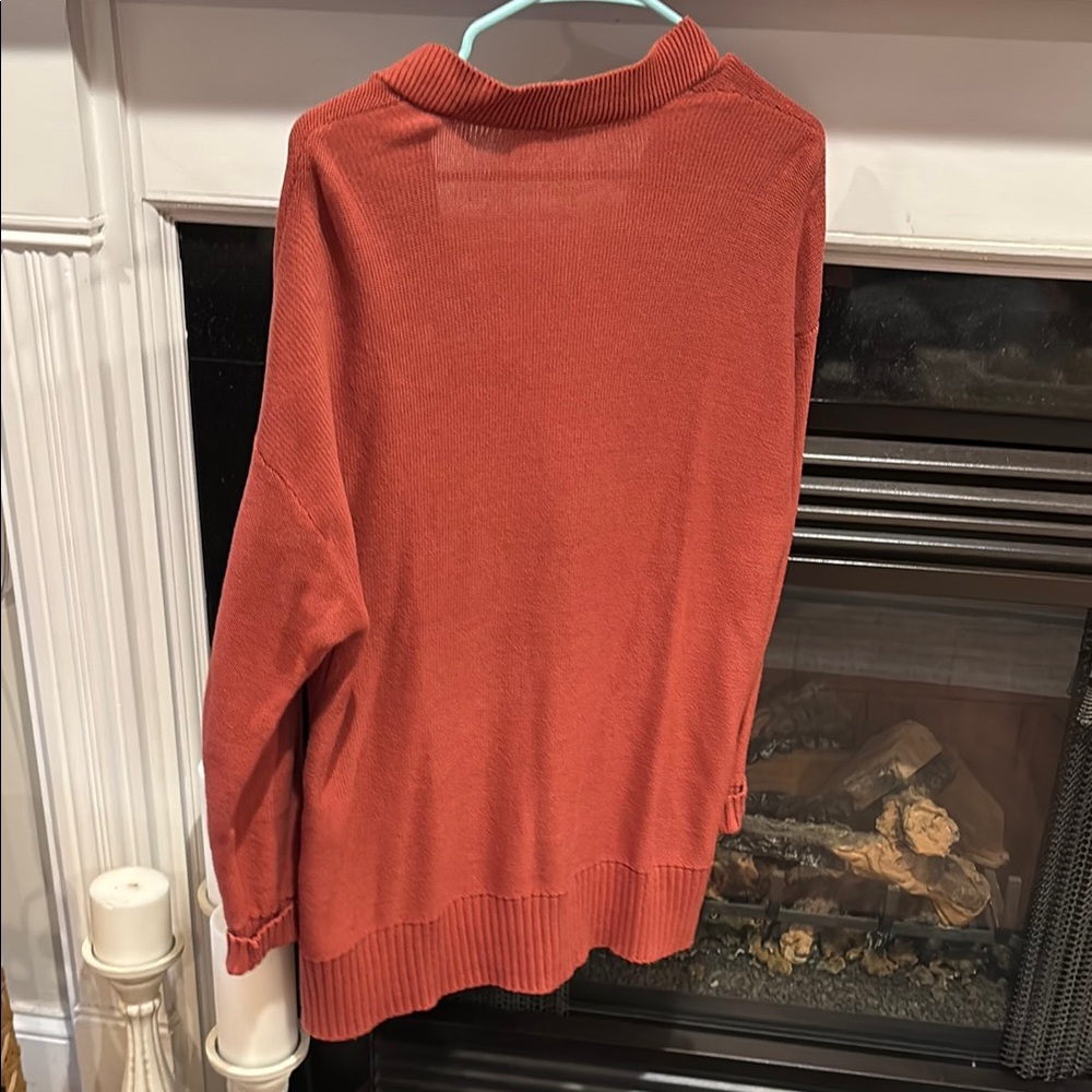 LOFT Women's Rust Cardigan Sweater - Picture 3 of 3